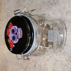 Dia de los muertos - day of the dead Mason jar with ceramic lid NWT